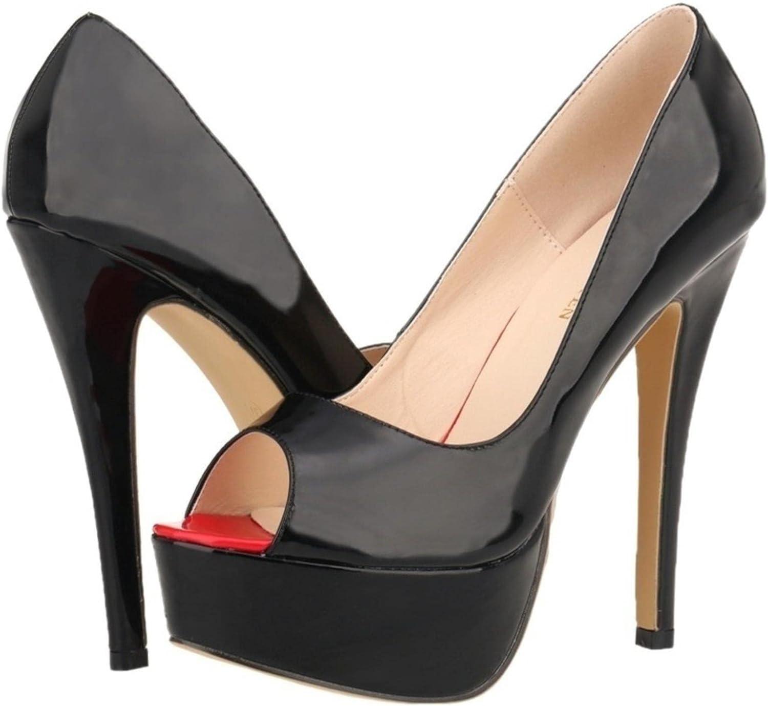 image:imageChaussures talons hauts sexy bout ouvert pour femme en cuir verni rougeViolet