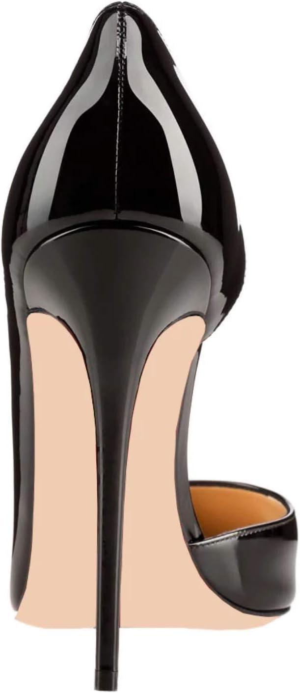 image:imageCuir brevet pour femme Doublure aiguille pointue sexy avec microfibre Talon super haut Escarpins de soire confortables avec femmes Za664sNoir