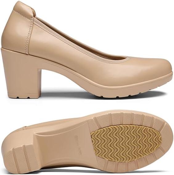 image:imageDREAM PAIRS Femmes Escarpins Chaussures Talon Haut Chaussures Classiques pour Dame Mariage BureauNude E