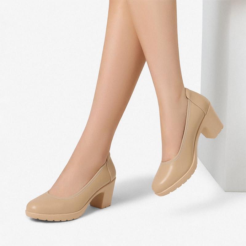 image:imageDREAM PAIRS Femmes Escarpins Chaussures Talon Haut Chaussures Classiques pour Dame Mariage BureauNude E