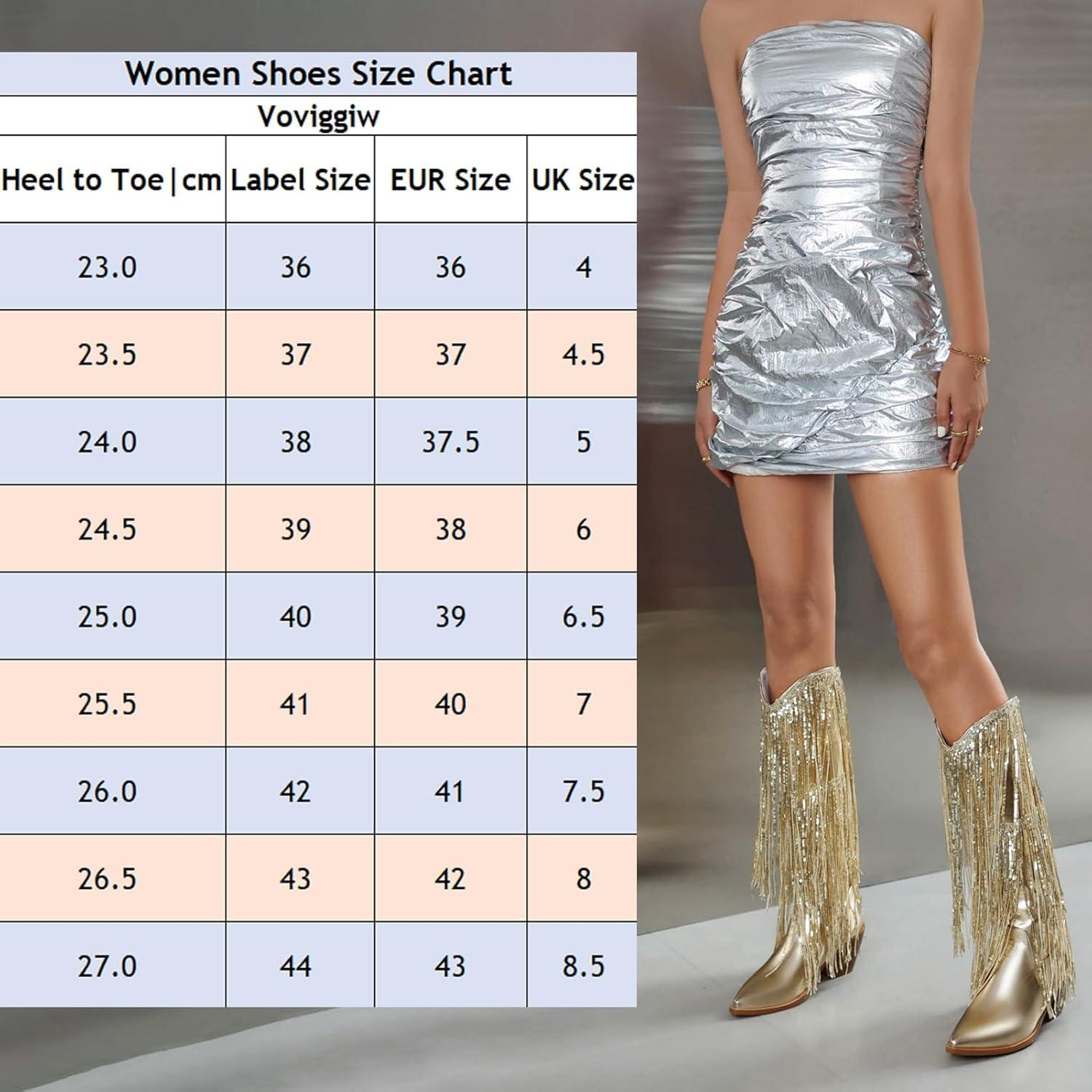 image:imageFemmes Mtallic Fringe Jusquau Genou Bottes de Cowboy with Tassel Fte Country Concert Paillette Bottes Sparkly Bottes WesternOr