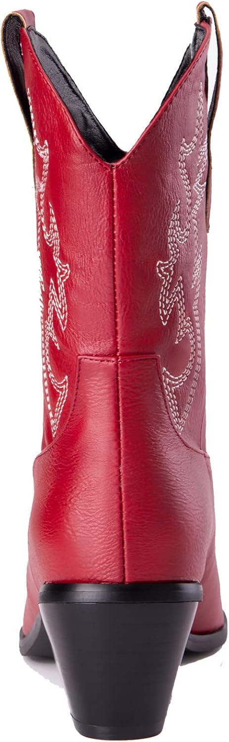 image:imageKurzwelle WesternCowboystiefel mit Spitzen Zehen und BlockabstzenRouge