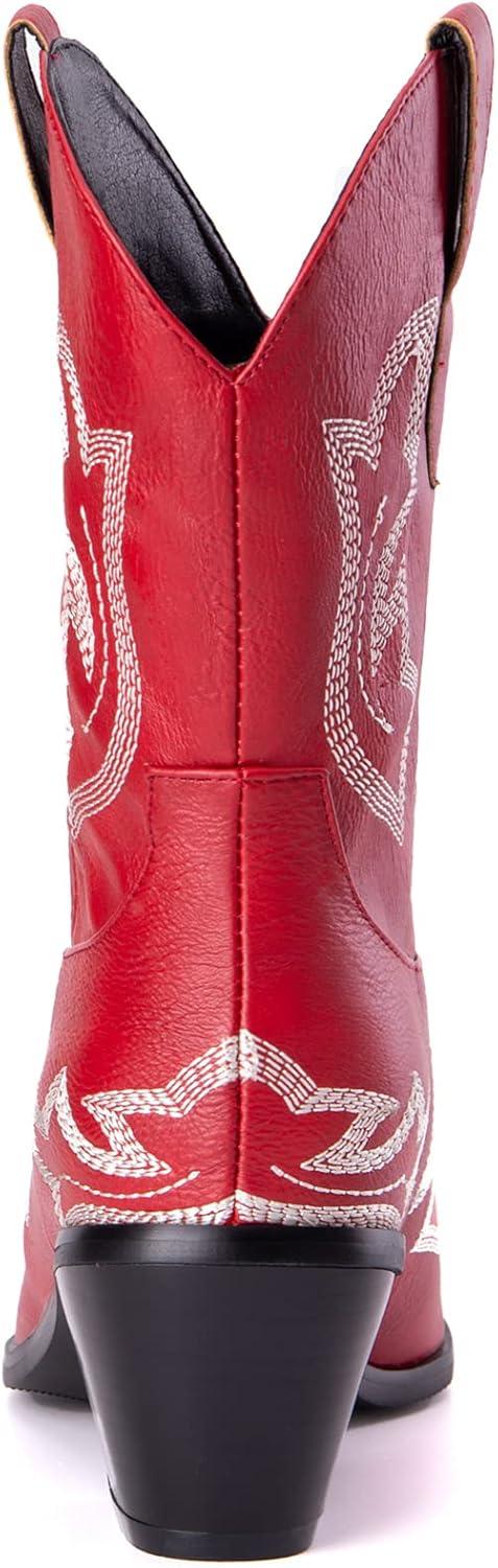 image:imageKurzwelle WesternCowboystiefel mit Spitzen Zehen und BlockabstzenRouge1