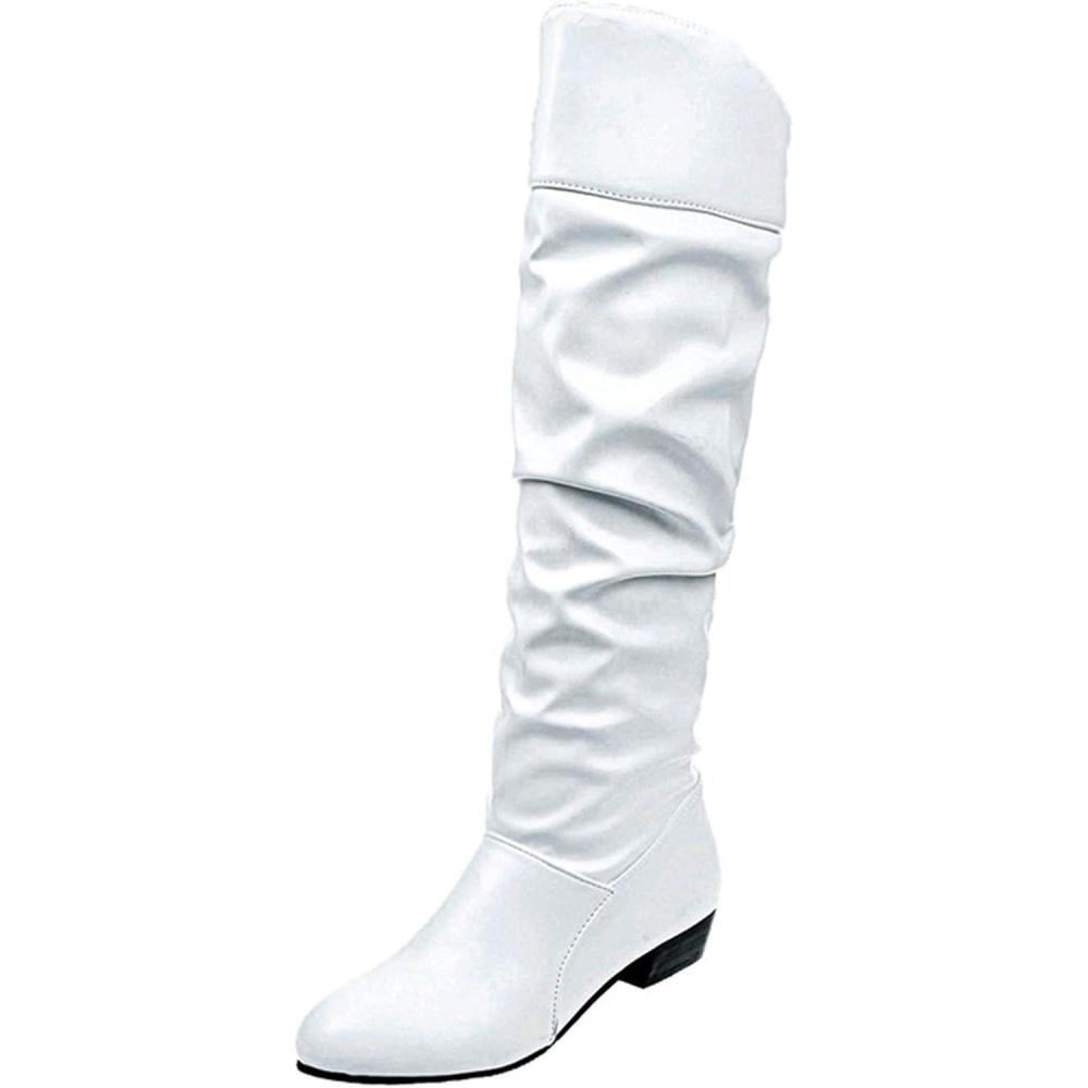 image:imageBotte Femme Bottine Bottes Equitation Western Cuissarde Disco Santiag Boots Moto Chaussure Vintage Medieval Classique Confort Chic Bottines Fantaisie Hiver TalonBlanc