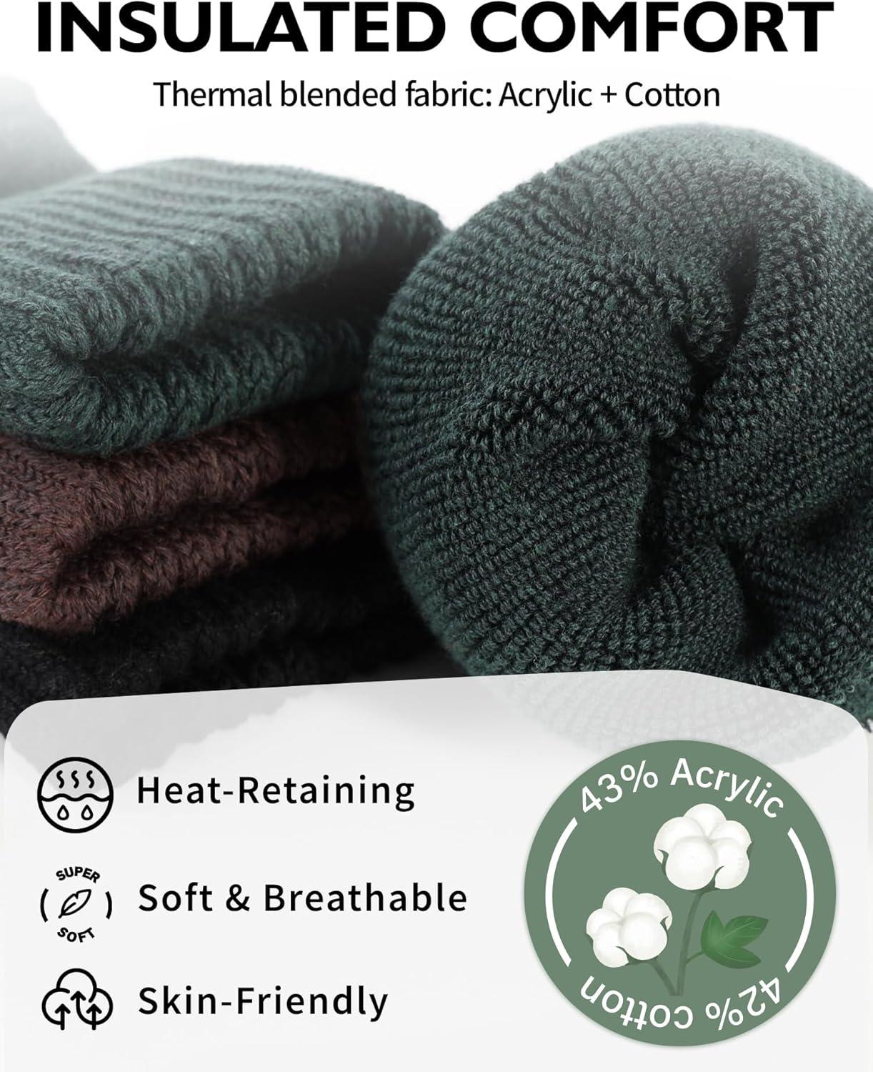 image:imageCLOSEMATE 3 Paires Chaussettes Chaudes Femme 3538 3942 dHiver Thermiques en Coton et Acrylique Antifroid UltraChaud Socquettes paisses Respirantes Multicolores pour Bottes Femme Amples1Vert fonc 1Brun 1Noir