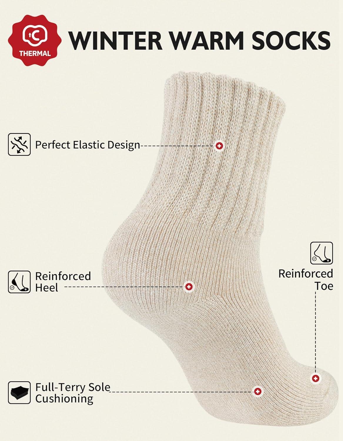 image:imageCLOSEMATE 3 Paires Chaussettes Chaudes Femme 3538 3942 dHiver Thermiques en Coton et Acrylique Antifroid UltraChaud Socquettes paisses Respirantes Multicolores pour Bottes Femme Amples1Noir 1Beige 1Gris clair