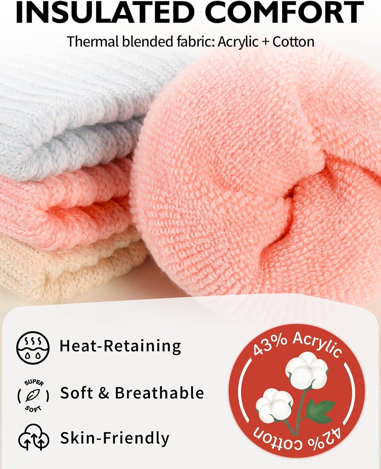 image:imageCLOSEMATE 3 Paires Chaussettes Chaudes Femme 3538 3942 dHiver Thermiques en Coton et Acrylique Antifroid UltraChaud Socquettes paisses Respirantes Multicolores pour Bottes Femme Amples1Bleu 1Ros 1Beige