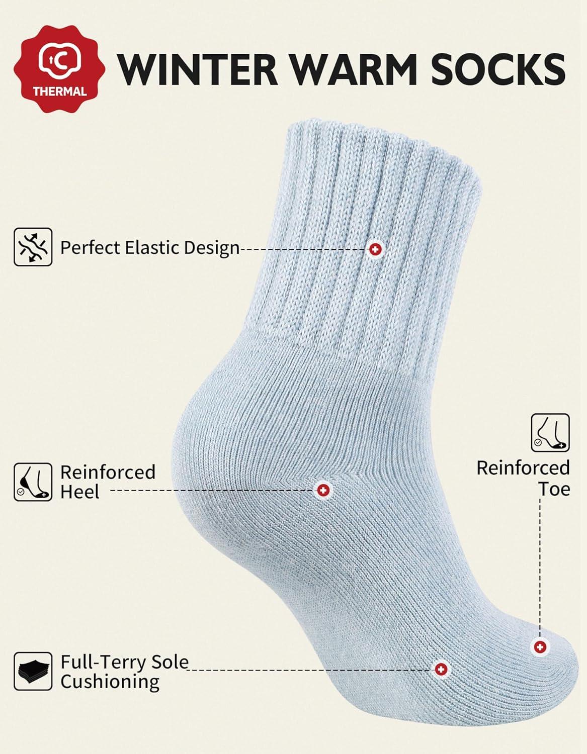 image:imageCLOSEMATE 3 Paires Chaussettes Chaudes Femme 3538 3942 dHiver Thermiques en Coton et Acrylique Antifroid UltraChaud Socquettes paisses Respirantes Multicolores pour Bottes Femme Amples1Bleu 1Ros 1Beige