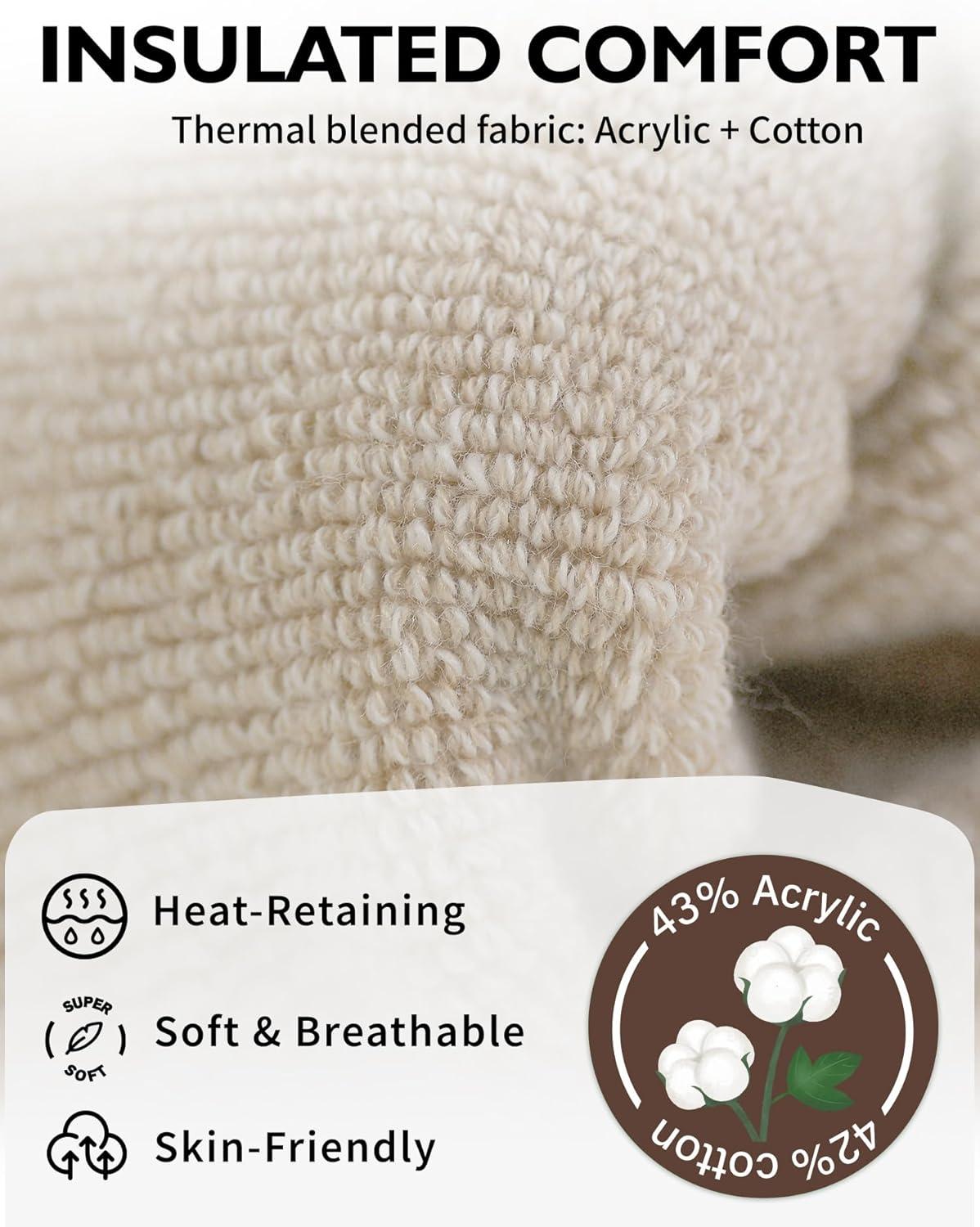 image:imageCLOSEMATE 3 Paires Chaussettes Chaudes Femme 3538 3942 dHiver Thermiques en Coton et Acrylique Antifroid UltraChaud Socquettes paisses Respirantes Multicolores pour Bottes Femme Amples3Marron clair