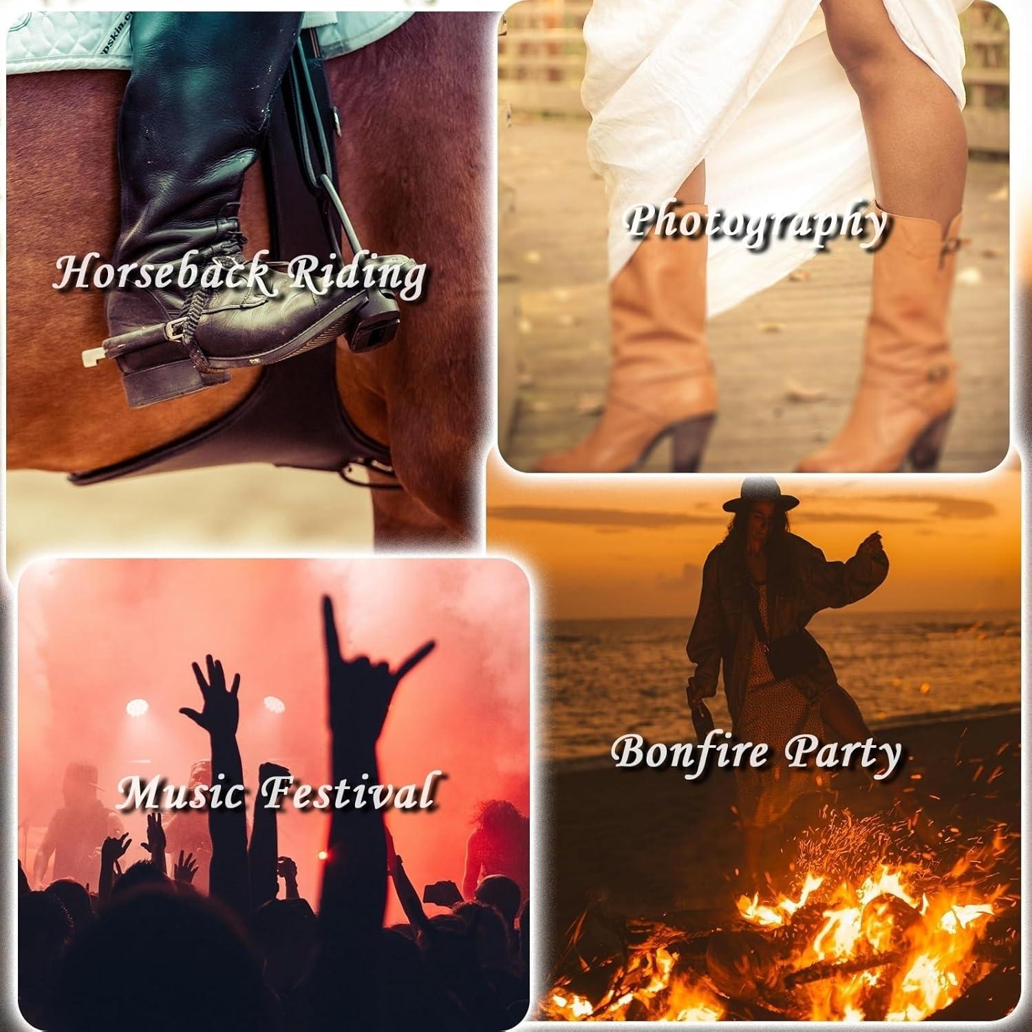 image:imageENEN Santiag Femme Bottes Daim Western Bottes Cowboy Femme Talon Haut MiMollet Chaussures Dcontractes La Mode Pompons Boots Santiag Cowboy femmes Basse Boucle Taille 3445Noir