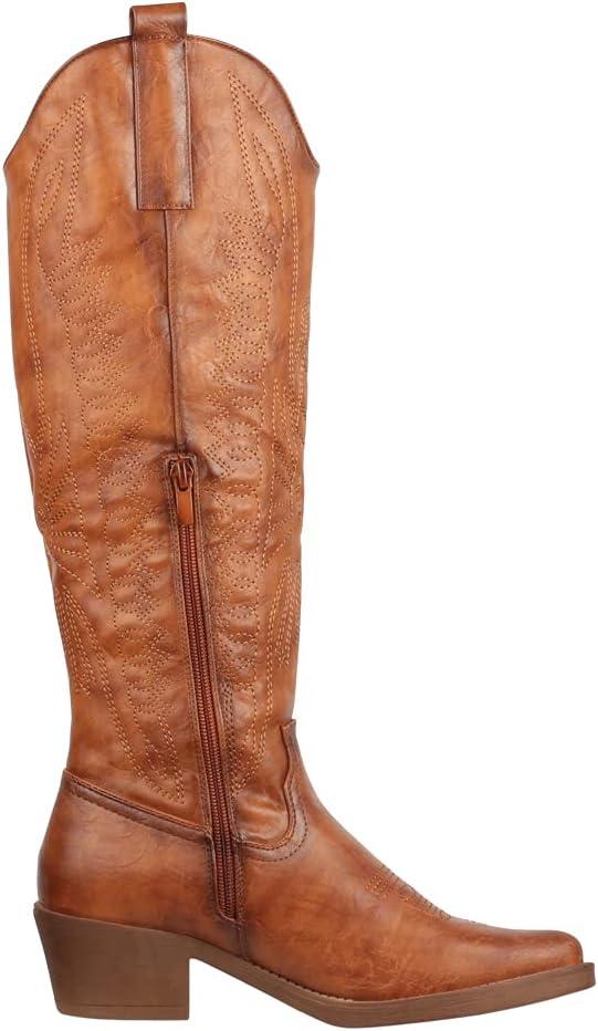 image:imageElara Bottes de Cowboy Femme ChunkyrayanCamel Nantes