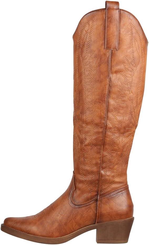image:imageElara Bottes de Cowboy Femme ChunkyrayanCamel Nantes