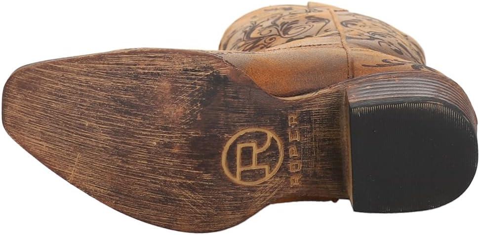 image:imageROPER Bottes brodes bout pointu dcontractes pour femmes talon bas mimollet 2551 cm MarronBronze