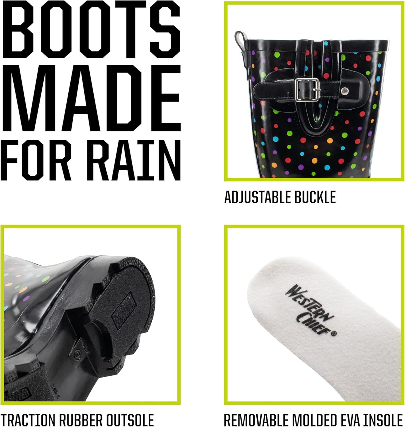image:imageWestern Chief Bottes de pluie hautes impermables pour femme Ditsy Dots 38 EU