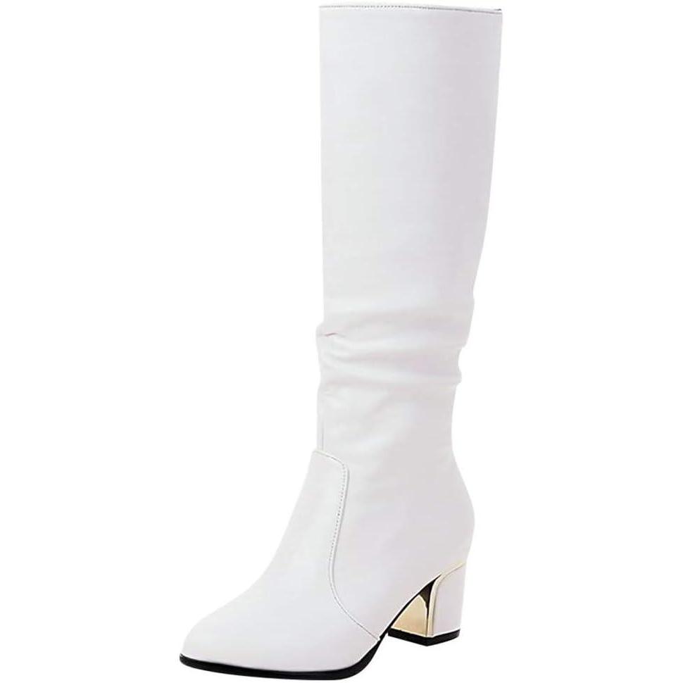 image:imageBottes longues en cuir pour femme Bottes de cowboy pour femme Bottes de chevalier blanches lgantes Bottes western pointues Bottes de trekking Talon pais Bottes pour femme Doux etBlanc