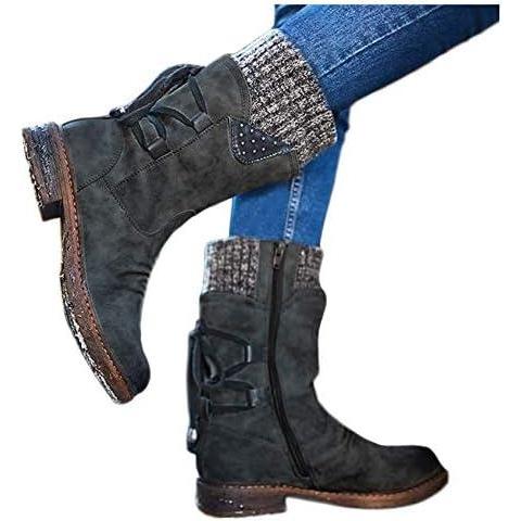 image:imageBottes pour Femme Boots Santiags Equitation Bottine Cowgirl Medieval Chaussure Confort Chic Bottines Fantaisie Western Santiag Cuissarde Vintage Hiver Cheval Classique TalonNoir
