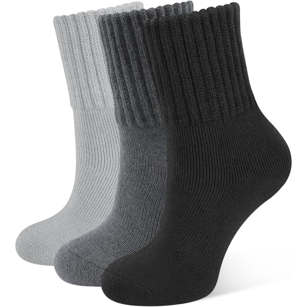 image:imageCLOSEMATE 3 Paires Chaussettes Chaudes Femme 3538 3942 dHiver Thermiques en Coton et Acrylique Antifroid UltraChaud Socquettes paisses Respirantes Multicolores pour Bottes Femme Amples1Noir 1Gris fonc 1Gris clair
