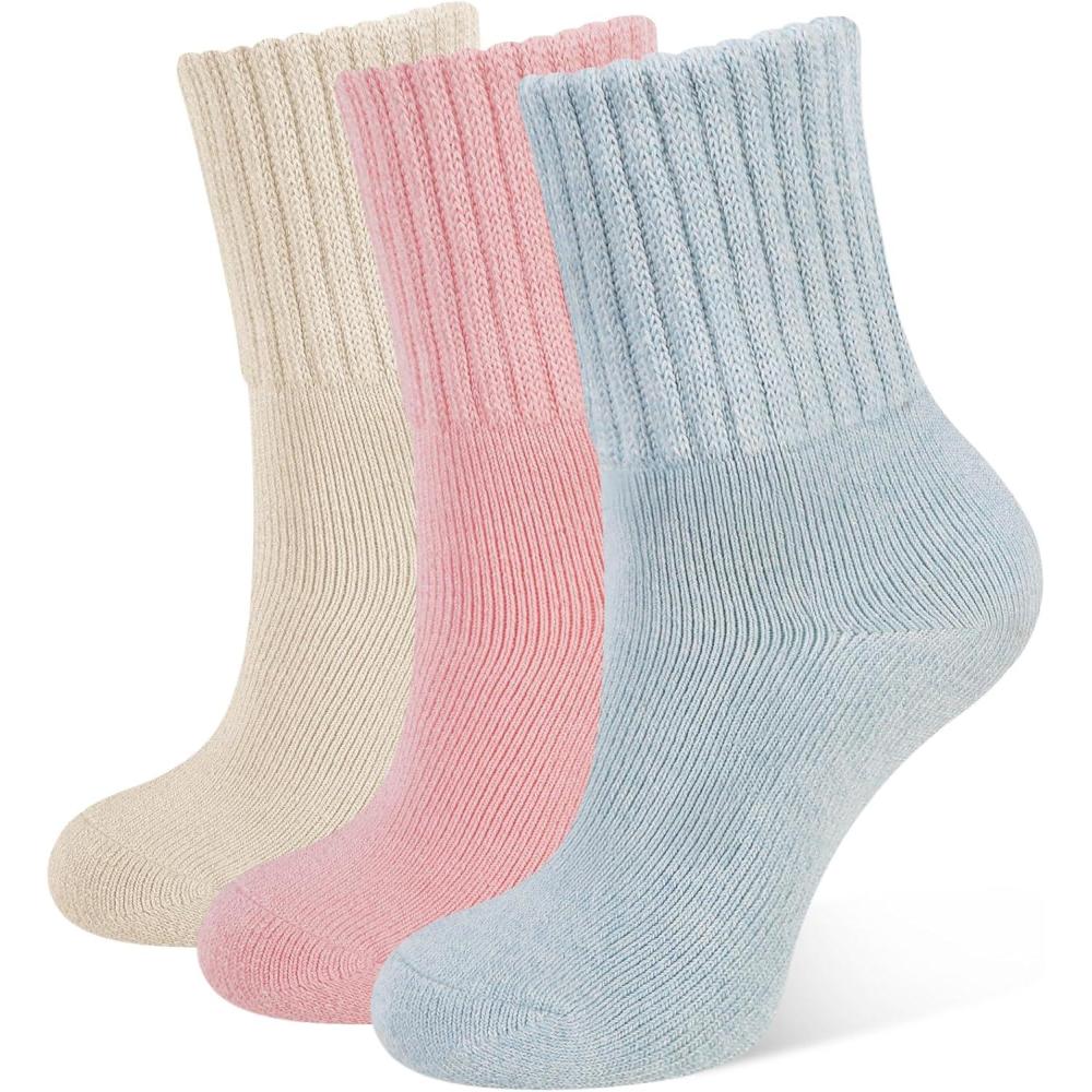 image:imageCLOSEMATE 3 Paires Chaussettes Chaudes Femme 3538 3942 dHiver Thermiques en Coton et Acrylique Antifroid UltraChaud Socquettes paisses Respirantes Multicolores pour Bottes Femme Amples1Bleu 1Ros 1Beige