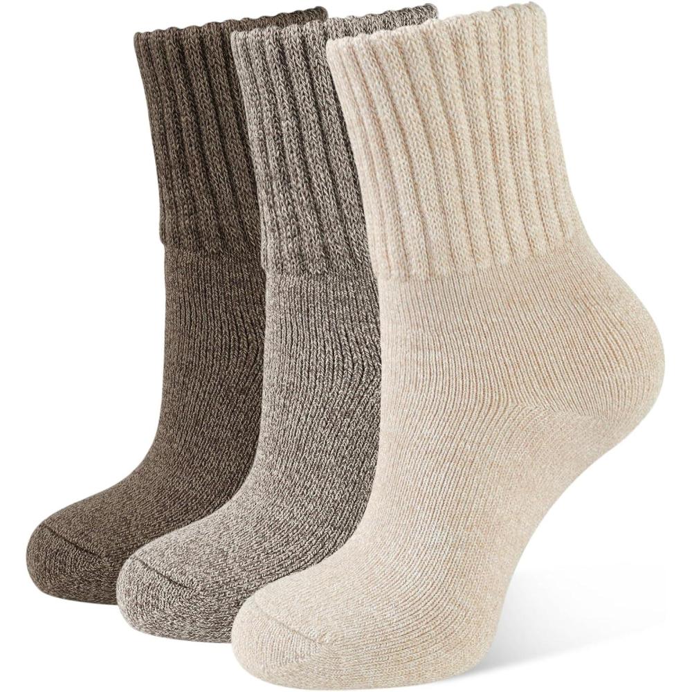 image:imageCLOSEMATE 3 Paires Chaussettes Chaudes Femme 3538 3942 dHiver Thermiques en Coton et Acrylique Antifroid UltraChaud Socquettes paisses Respirantes Multicolores pour Bottes Femme Amples1Marron fonc 1Marron 1Marron clair