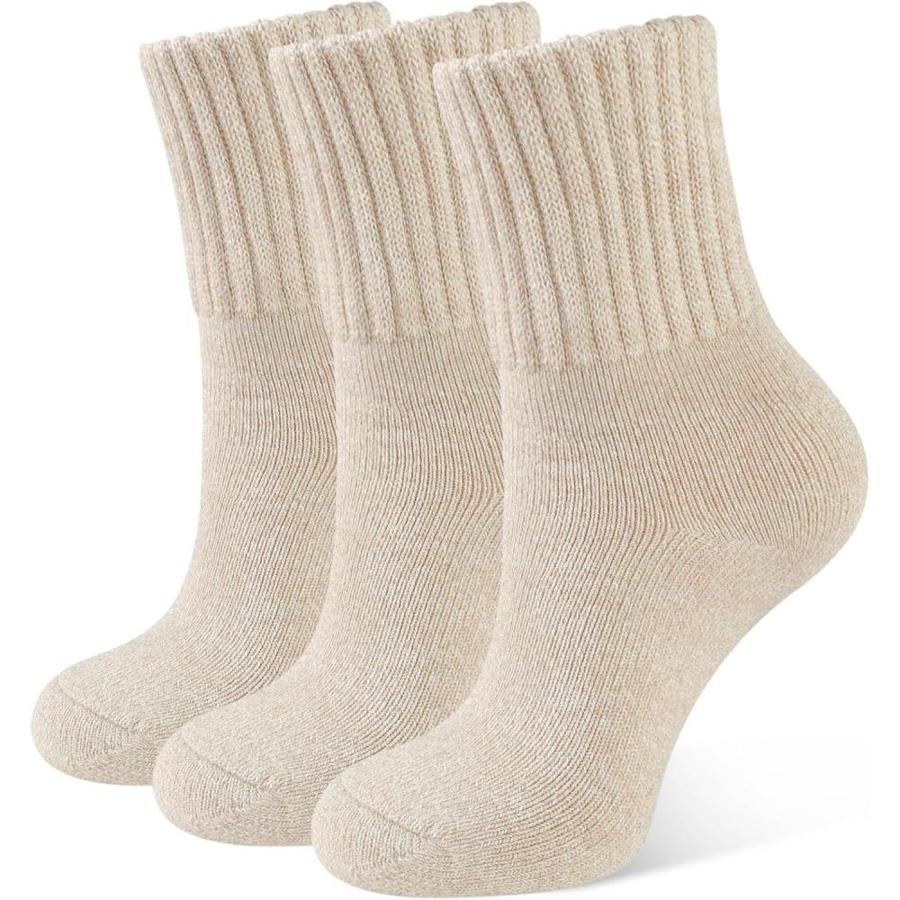 image:imageCLOSEMATE 3 Paires Chaussettes Chaudes Femme 3538 3942 dHiver Thermiques en Coton et Acrylique Antifroid UltraChaud Socquettes paisses Respirantes Multicolores pour Bottes Femme Amples3Marron clair