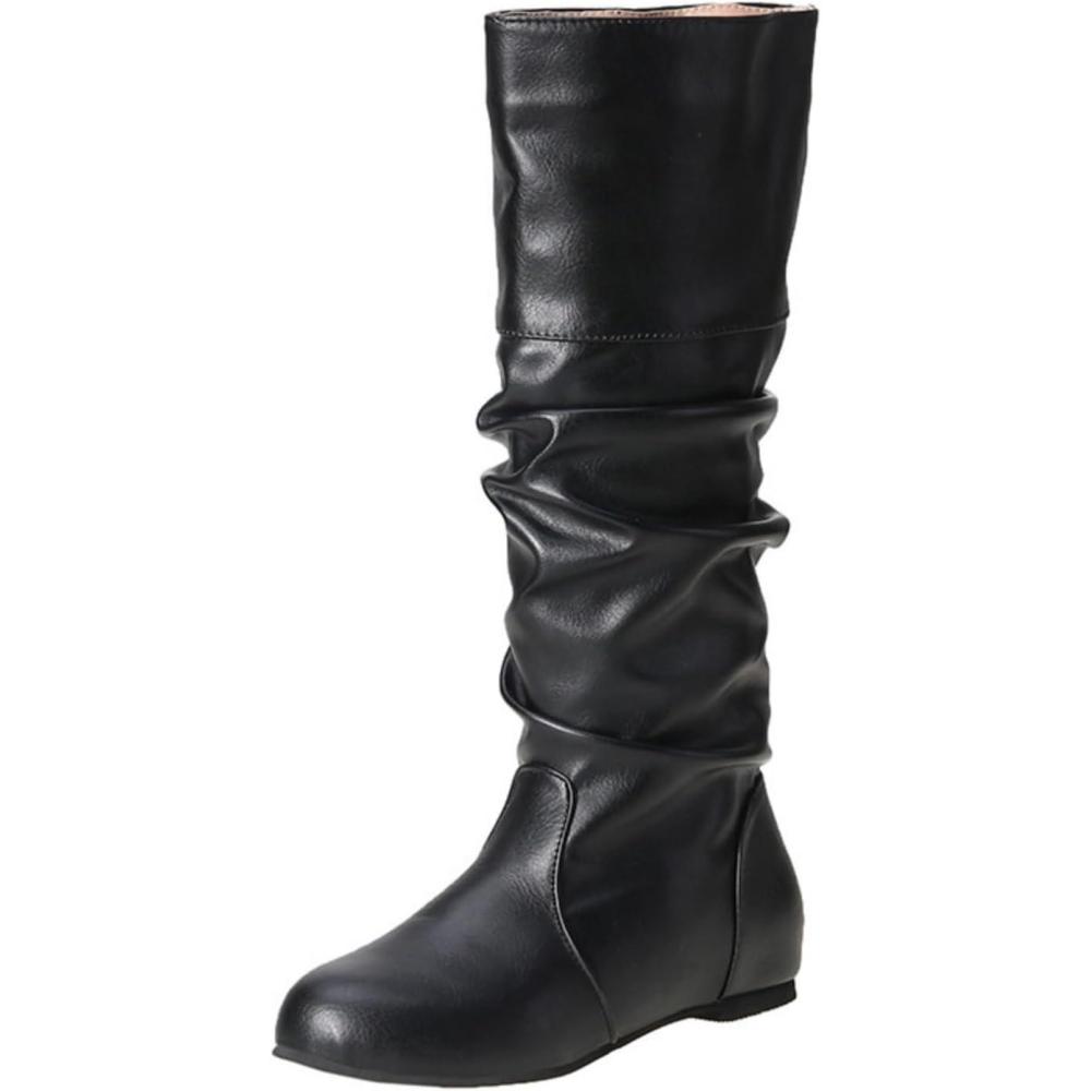image:imageENEN Santiag Femme Cuir Western Taille 3543 Santiag Femme Gros Mollet Bottes Cowboy Talon Haut avec Fermeture clair Bottes Western Country pour Trekking4321 Noir