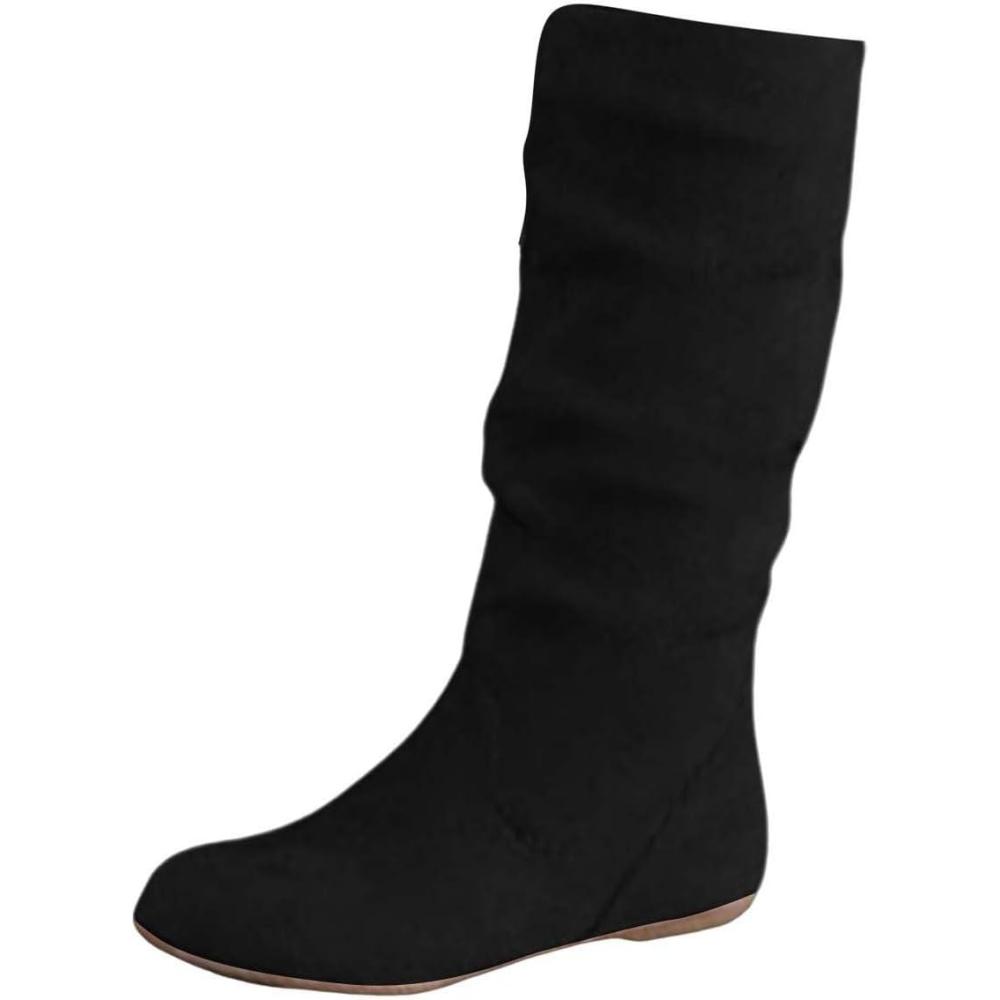 image:imageGenerisch Bottines pour femme lgantes En daim Pointues Style mdival Bottes mihautes Bottes western Bottes de transitionNoir