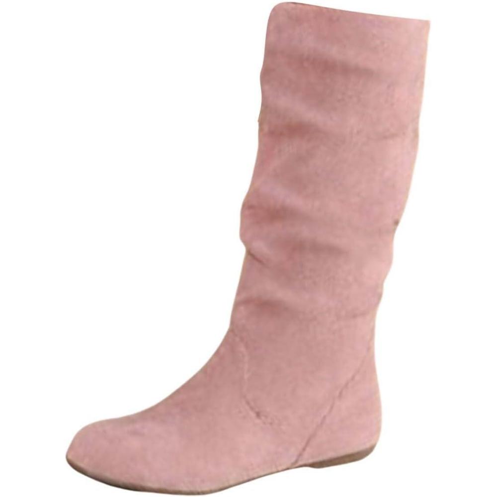 image:imageGenerisch Bottines pour femme lgantes En daim Pointues Style mdival Bottes mihautes Bottes western Bottes de transitionRose