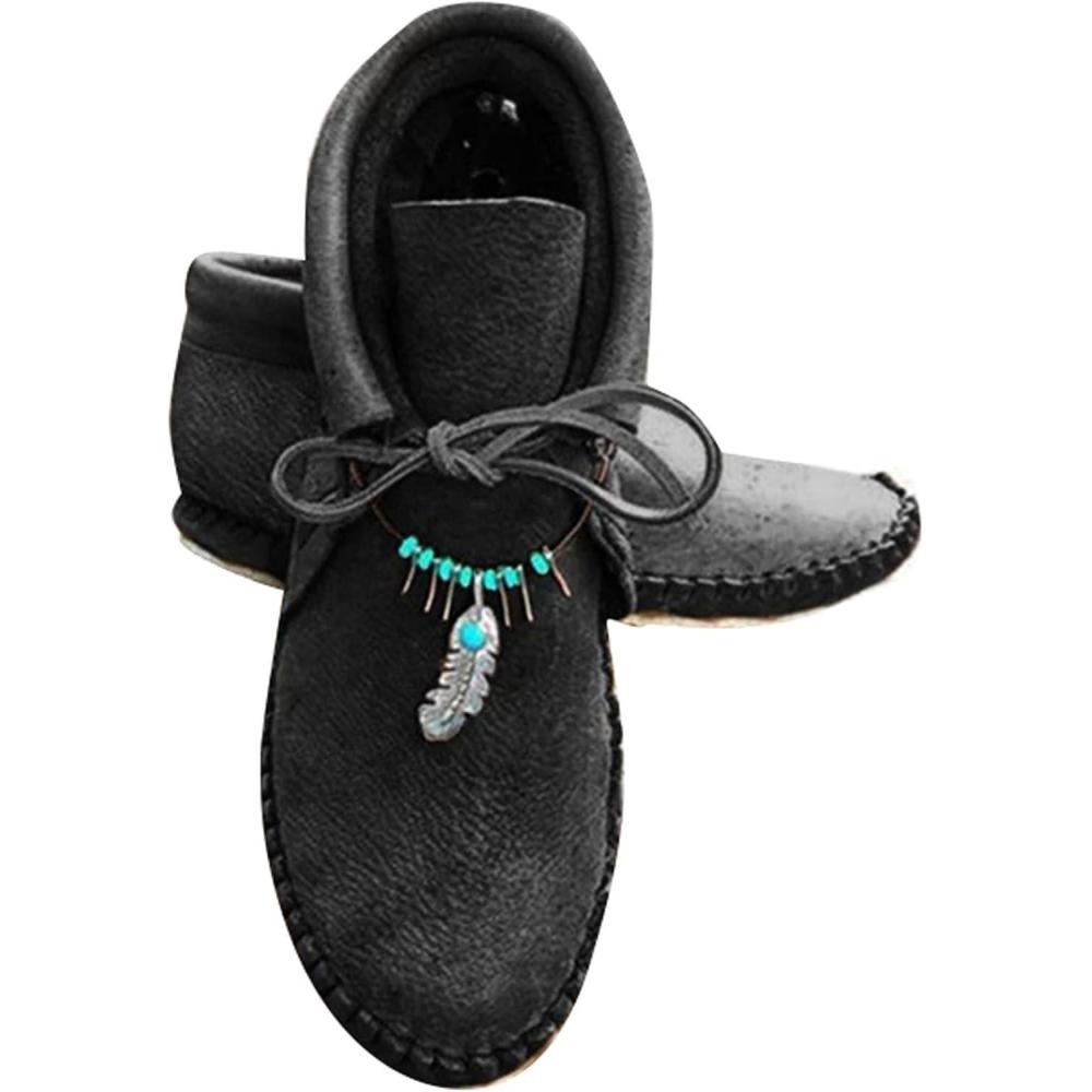 image:imageGenerisch Bottines pour femme avec talon pour pieds larges Bottes lgantes en cuir ethnique Bottes western lgantes pour femme Bottes de cowboy modernes et confortables Bottes dhiverNoir