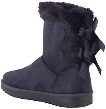 image:imageBottes fourres chaudes femme avec ruban satin et fourrure synthtiqueBleu