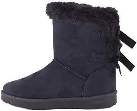 image:imageBottes fourres chaudes femme avec ruban satin et fourrure synthtiqueBleu