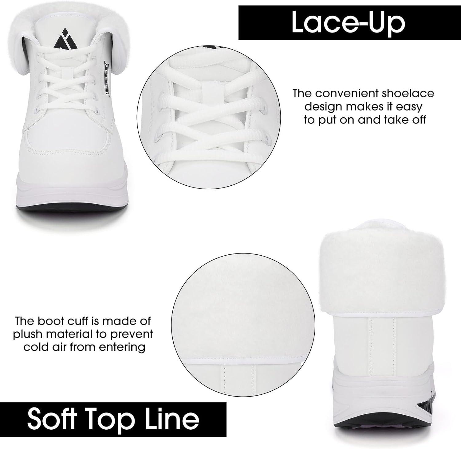 image:imageMishansha Femmes Bottes de Neige Chaud Fourrure Impermeable Antidrapant BottinesBlanc