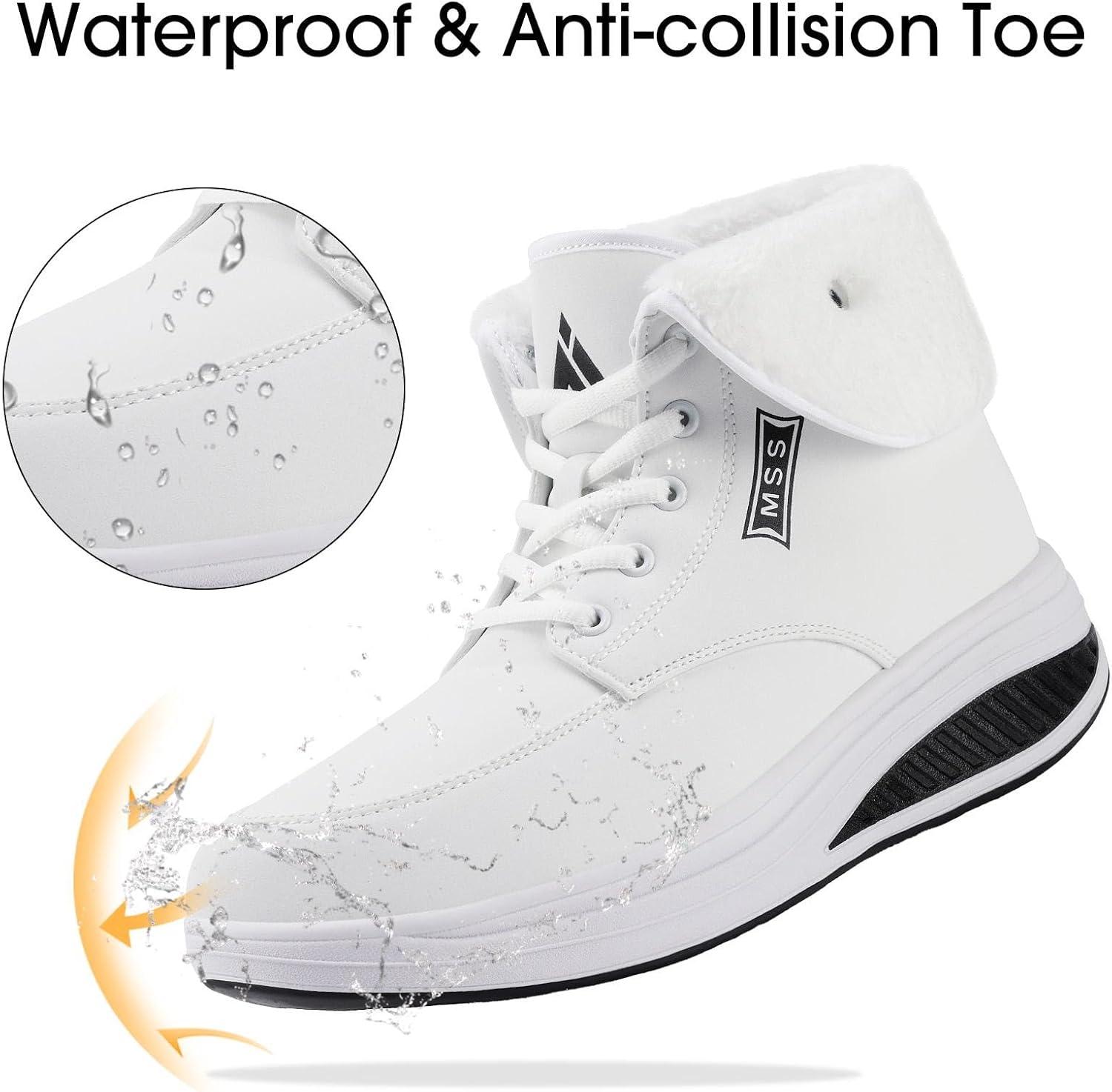 image:imageMishansha Femmes Bottes de Neige Chaud Fourrure Impermeable Antidrapant BottinesBlanc
