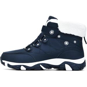 VITIKE Femme Bottes de Neige Hiver Bottes de Randonnée(Navy Bleu)