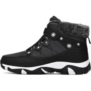 VITIKE Femme Bottes de Neige Hiver Bottes de Randonnée(Tout Noir)