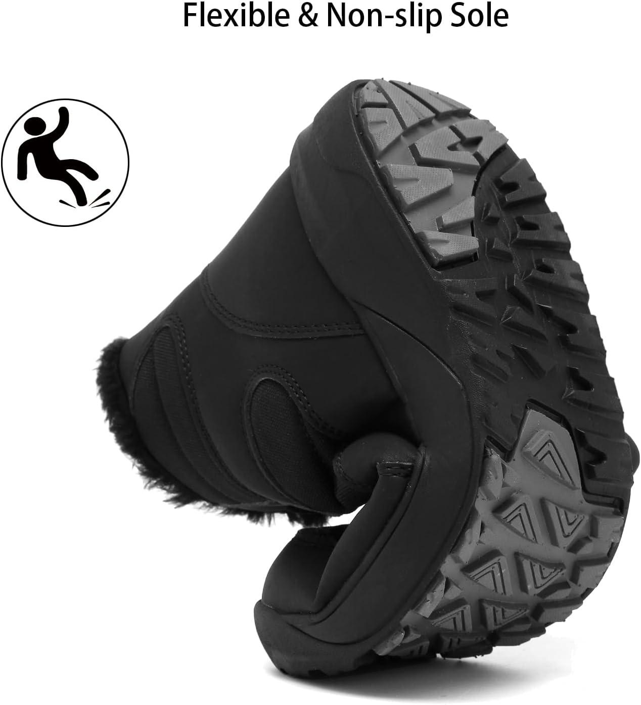 image:imageChayChax Bottines Hiver Femme Bottes de Neige Fourres Chaudes Bottines Lacets Impermable Snow Boots Chaussures dhiver AntidrapantesNoir