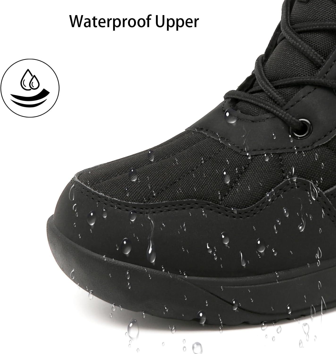 image:imageChayChax Bottines Hiver Femme Bottes de Neige Fourres Chaudes Bottines Lacets Impermable Snow Boots Chaussures dhiver AntidrapantesNoir