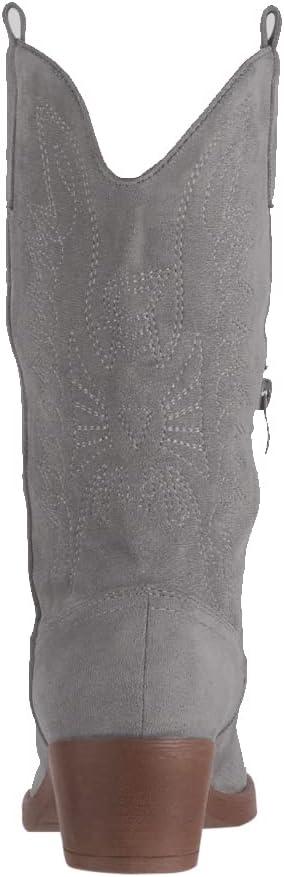 image:imageElara Bottes Femmes de Cowboy Motard ChunkyrayanGris Suede