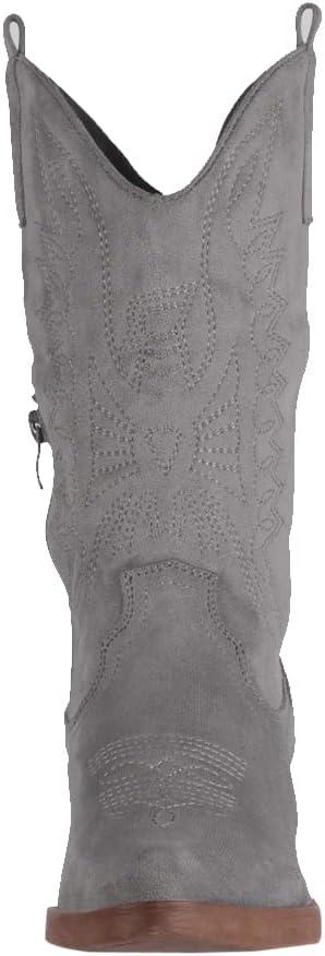image:imageElara Bottes Femmes de Cowboy Motard ChunkyrayanGris Suede