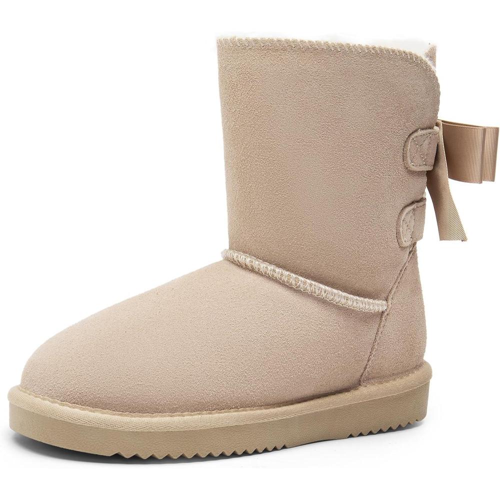 image:imageDREAM PAIRS Bottes Neige Femme Chaudes en Sudine Vritable avec Nud et Doublure en Fourrure Synthtique Antidrapantes pour HiverSable