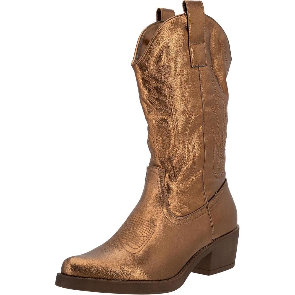 image:imageElara Bottes Femmes de Cowboy Motard ChunkyrayanOr Rose Paris
