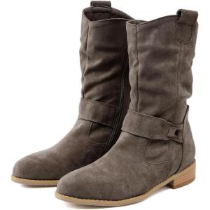 2025 Bottines d&rsquo;hiver à talons hauts pour femme Fermeture éclair Vêtements d&rsquo;extérieur Bottines classiques noires Nouveau talon épais Bottes en maille respirante(Gris Foncé)