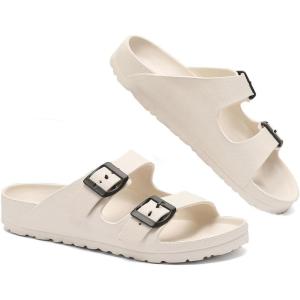 YUHITYGZGS Sandales Femme Homme été Confort Sandale et Mules Sandale Orthopediques Plage Piscine Tongs Claquettes Confort Pantoufles Foam Slides Eva Chausson(Blanc)