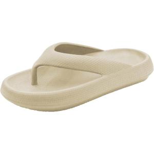 Tongs pour femme, homme, piscine, maison, plateforme d&rsquo;été, chaussons de douche, bain souples, sandales unisexes, plage antidérapantes, tongs confortables chaussons décontractés Slippers Slide Foam(Beige)