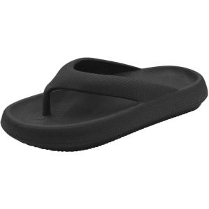 Tongs pour femme, homme, piscine, maison, plateforme d&rsquo;été, chaussons de douche, bain souples, sandales unisexes, plage antidérapantes, tongs confortables chaussons décontractés Slippers Slide Foam(Noir)