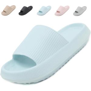 Uniuni Claquettes Femme Sandales Homme Confortables Pantoufles Antidérapant Chaussures de Bain Cloud Slides pour Maison Plage Piscine(Bleu)