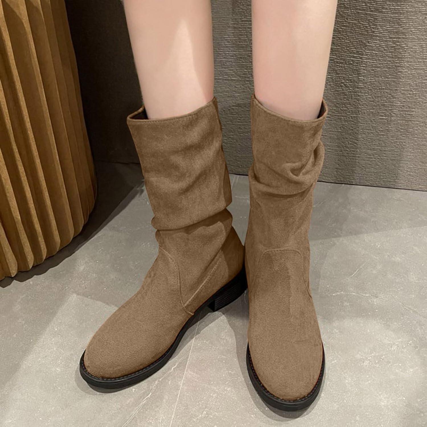 image:imageGenerisch Bottes western pour femme lgantes Avec talon Bottes de cowboy mihautes confortables Bottes dhiver pour femmeKaki