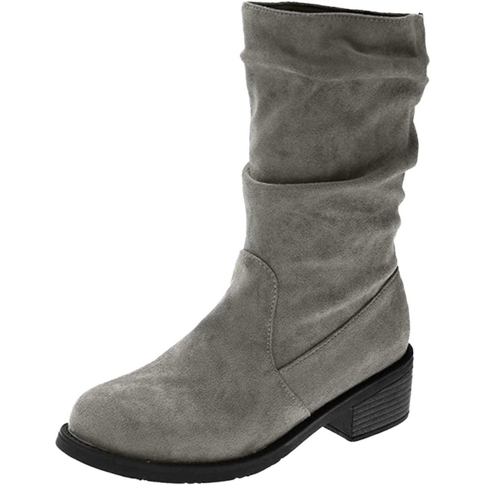 image:imageGenerisch Bottes western pour femme lgantes Avec talon Bottes de cowboy mihautes confortables Bottes dhiver pour femmeGris