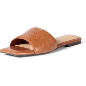 Amazon Essentials Slide Sandals(Fausse Crocodile Brun Clair)