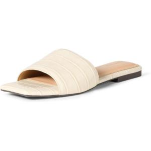 Amazon Essentials Slide Sandals(Faux Crocodile Crème)
