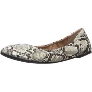 Amazon Essentials Ballerines Belice Femme(Blanc Noir Simili Peau de Serpent)